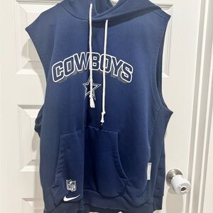 Nike Navy Blue Cowboys Sleeveless Hoodie